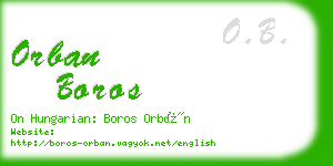 orban boros business card